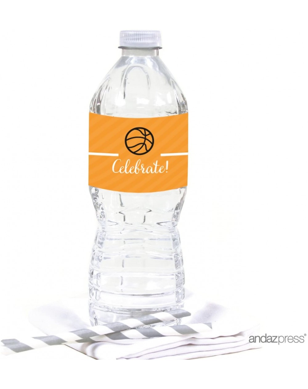 Favors Birthday Water Bottle Labels Stickers- Basketball- 20-Pack- for Decor Decorations Dessert Table Wraps - Basketball - C...