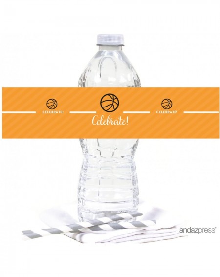 Favors Birthday Water Bottle Labels Stickers- Basketball- 20-Pack- for Decor Decorations Dessert Table Wraps - Basketball - C...