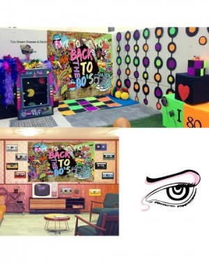 Banners & Garlands 80's Party Decorations-Scene Setters Wall Decorating Kit- Extra Large Fabric Back to The 80's Hip Hop Sign...