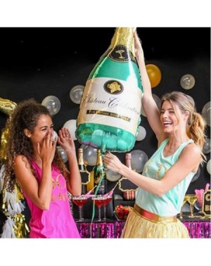 Balloons Champagne Bottle and Wine Goblet Glass Foil Balloons for Birthday Bridal Shower Bachelorette Festival Celebrations P...