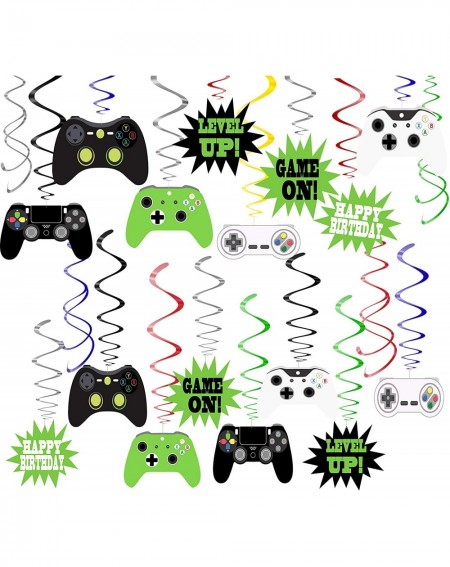 Party Favors Video Game Decorations-48Pcs Video Game Party Decorations Game on Hanging Swirls Video Game Party Supplies - C81...