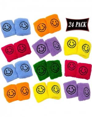 Party Favors Kids Wristbands Smiley Face In Assorted Colors - Kids Wrist bands With Happy Smile Face Design - Bulk Pack Of 24...