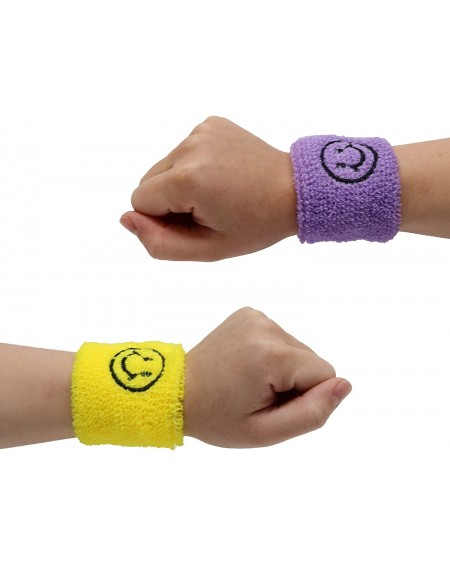 Party Favors Kids Wristbands Smiley Face In Assorted Colors - Kids Wrist bands With Happy Smile Face Design - Bulk Pack Of 24...