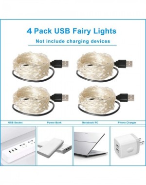 Indoor String Lights Fairy Lights Bundle- 4 Pack USB Powered String Lights- 33Ft 100 Led Fairy String Lights for Christmas Ha...