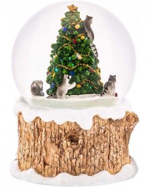 Snow Globes Winter Forest Glitterdome 5.75 x 4 Resin 100MM Snow Globe Plays We Wish You A Merry Christmas - CG18NYKMA9Z $39.14