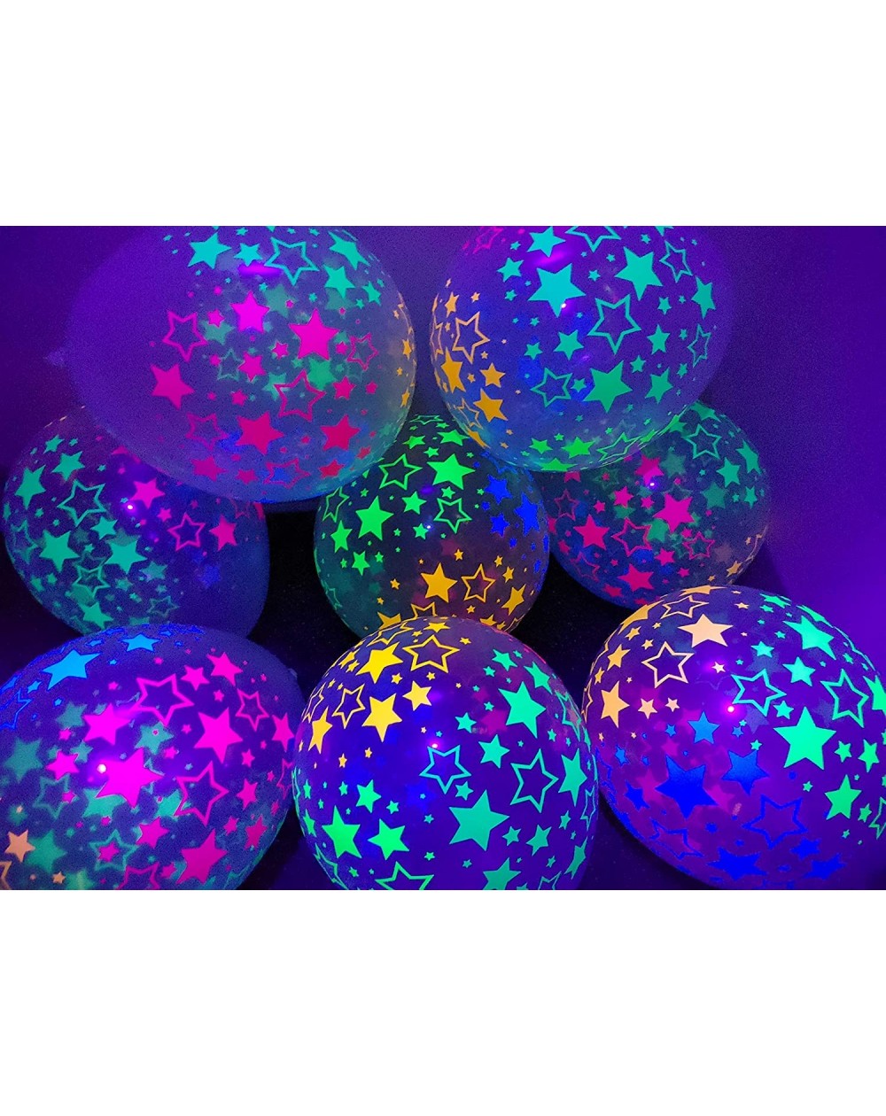 Balloons Blacklight Party Glow in The Dark Balloons - Neon Stars Glow in Blacklight - 25 Pack (Clear) - Clear - C0190S4HKUT $...