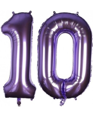 Balloons 40 Inch Jumbo Number 10 Balloon Birthday Party Celebration Decoration Foil Helium Balloons-Purple - 10 Purple - CX19...