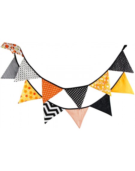 Banners & Garlands Halloween Decoration Party Banner- Triangle Bunting Banner Hanging Cotton Garland Wall Décor for Home- Sch...