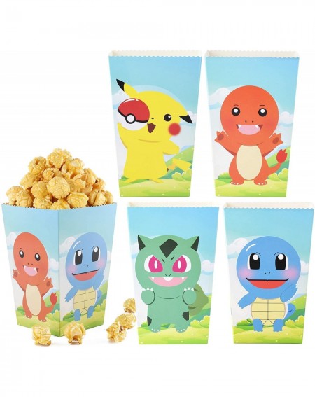 Party Favors 24 Pcs pokemon Popcorn Boxes for Treat Box Candy Cookie Containers for Baby Shower- Movie Nights- Carnivals- Bir...