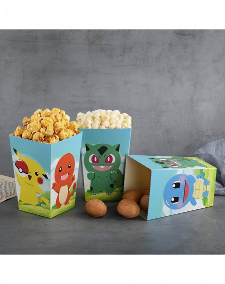Party Favors 24 Pcs pokemon Popcorn Boxes for Treat Box Candy Cookie Containers for Baby Shower- Movie Nights- Carnivals- Bir...