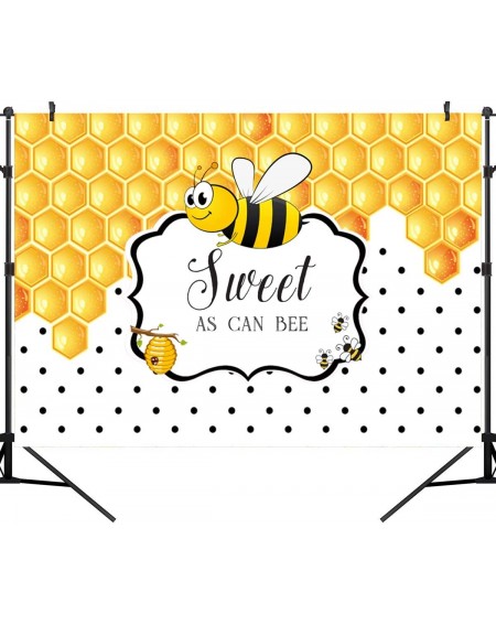 Photobooth Props 7x5ft Sweet As Can Bee Baby Shower Backdrop for Photography Yellow Bee-Day Honeycomb Bumble Bee Theme Birthd...