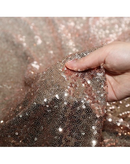 Tablecovers Sequin Tablecloth 50 Inch Round Table Line for Wedding Christmas Party Cake Dessert Events Decorations- Rose Gold...