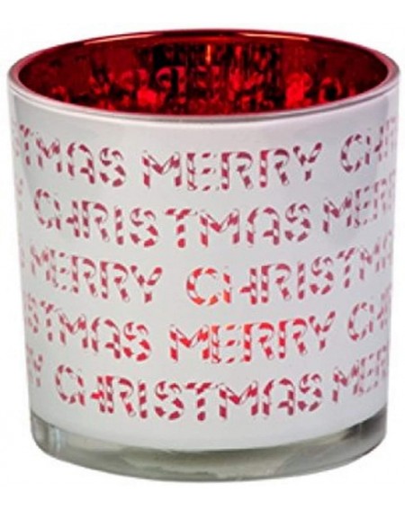 Candleholders H323 Merry Christmas Glass Daylight Candle Holder (Box of 4) - CS1267M9QXX $26.96