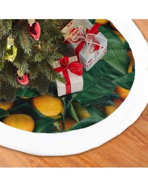 Tree Skirts Bunch of Oranges Fruits Citrus Christmas Tree Skirt Plush Border for Christmas Decorations- Holiday Decorations- ...