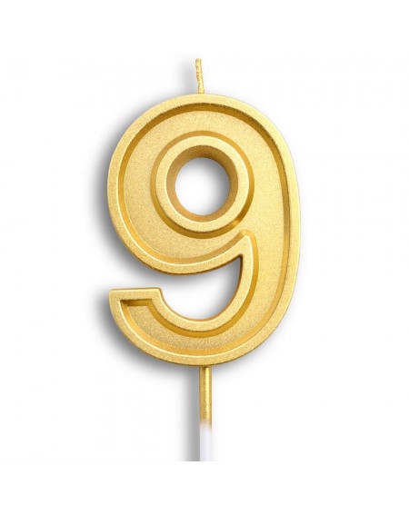 Cake Decorating Supplies 2.75" Big Gold Birthday Candle Numbers 9 Cake Candle Topper for Kid's/Adult's Birthday Party - Gold ...