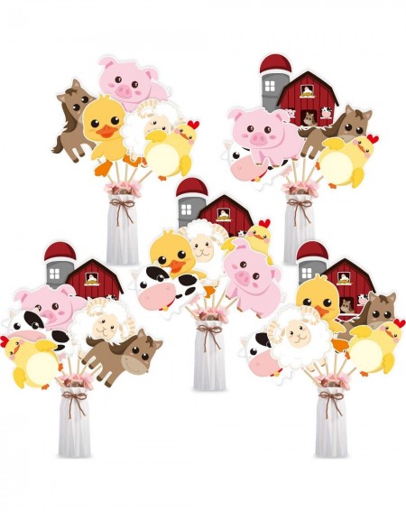 Centerpieces 28 Pieces Farm Animal Centerpiece Cards and Sticks for Farm Theme Party- Table Toppers Farm Animal Birthday Part...