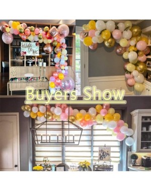 Balloons Pastel Balloons Arch Garland- 100 pcs Pink- Yellow- Orange- Rose Gold- White and Gold Organic Balloons- for Blush Br...