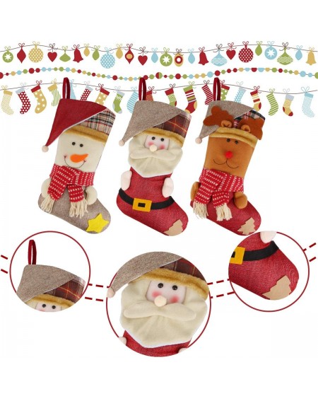 Stockings & Holders Christmas Stockings- Big Size 3 Pcs 18" Xmas Classic Christmas Stocking Santa Snowman Reindeer Character ...
