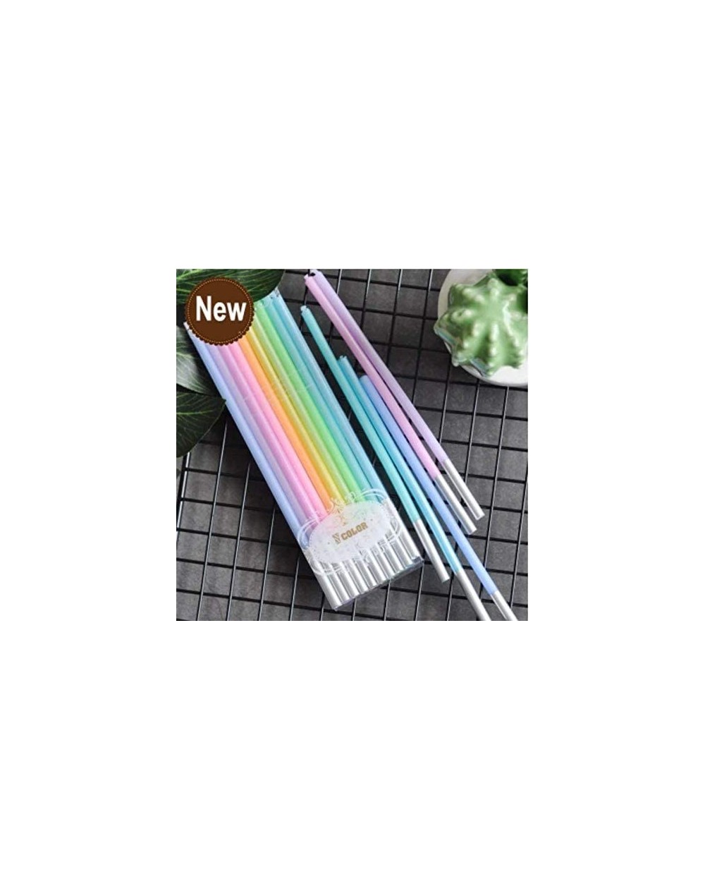 Birthday Candles Cutesy Cake Candles Neon Color Pastel Rainbow Birthday Candles in Holders for Party Wedding Birthday Cake De...