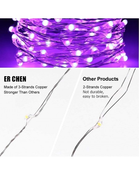 Indoor String Lights Fairy Lights Battery Operated Waterproof 8 Modes with Remote Timer- 33ft 100 LED Silver Coated Copper Wi...