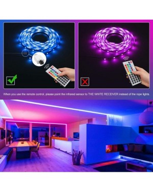 Rope Lights 65.6ft LED Strip Lights- Music Synch Color Changing Dimmable RGB Rope Lights- 600 5050 LEDs- Tape lights with Rem...
