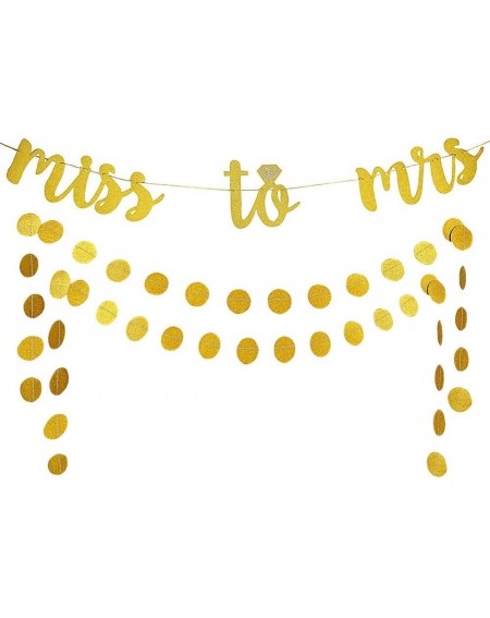Banners & Garlands Large Miss to Mrs Banner in Wedding Party Bachelorette Dector Decoration Supplies (Gold) - Gold - C318RDYO...