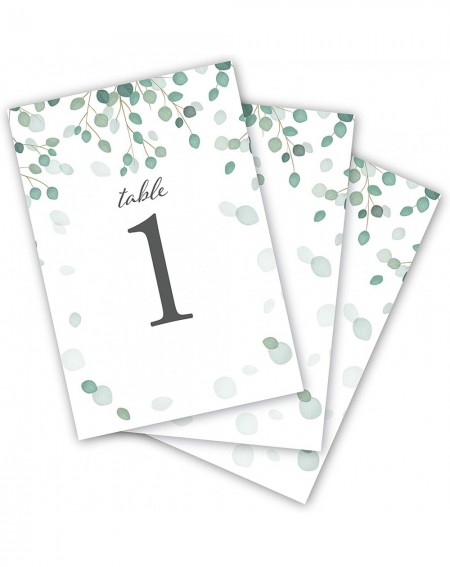 Place Cards & Place Card Holders Eucalyptus Table Numbers Wedding- 1-25- Centerpiece Decorations- Double Sided 4x6- Numbers 1...