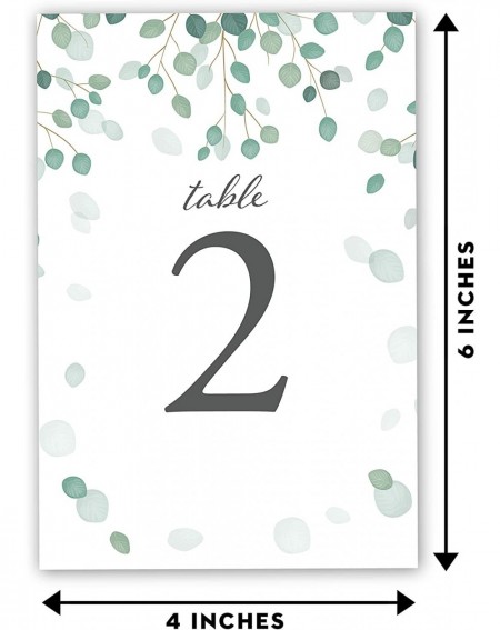 Place Cards & Place Card Holders Eucalyptus Table Numbers Wedding- 1-25- Centerpiece Decorations- Double Sided 4x6- Numbers 1...
