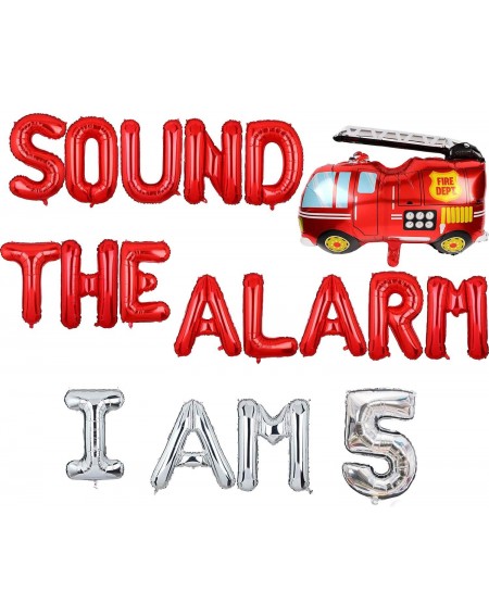 Banners & Garlands Sound The Alarm Im 5- Firetruck Birthday Party Decorations- Sound The Alarm Birthday Decorations- Firetruc...