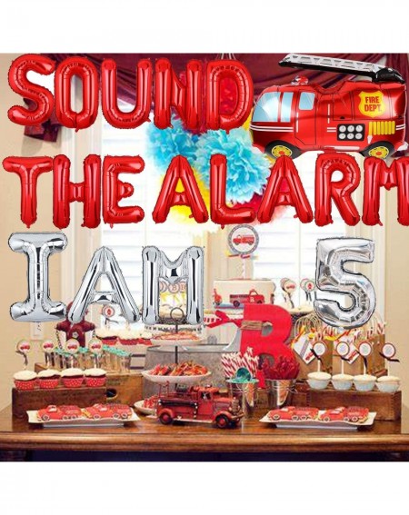 Banners & Garlands Sound The Alarm Im 5- Firetruck Birthday Party Decorations- Sound The Alarm Birthday Decorations- Firetruc...
