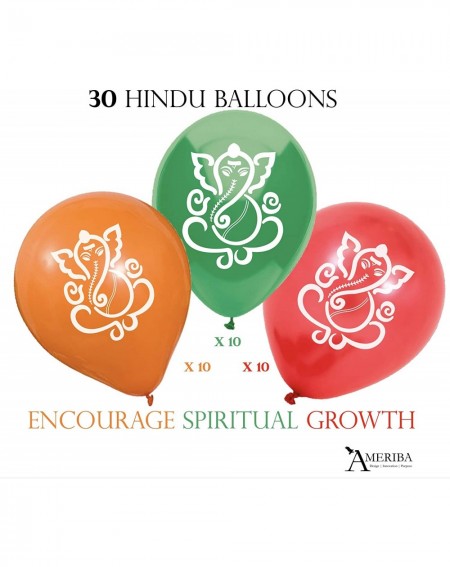 Balloons 30 PC Indian Wedding Decorations - Hindu Balloons for Diwali- Holi- Ugadi- Navratri- and Mehndi Parties - Created/So...