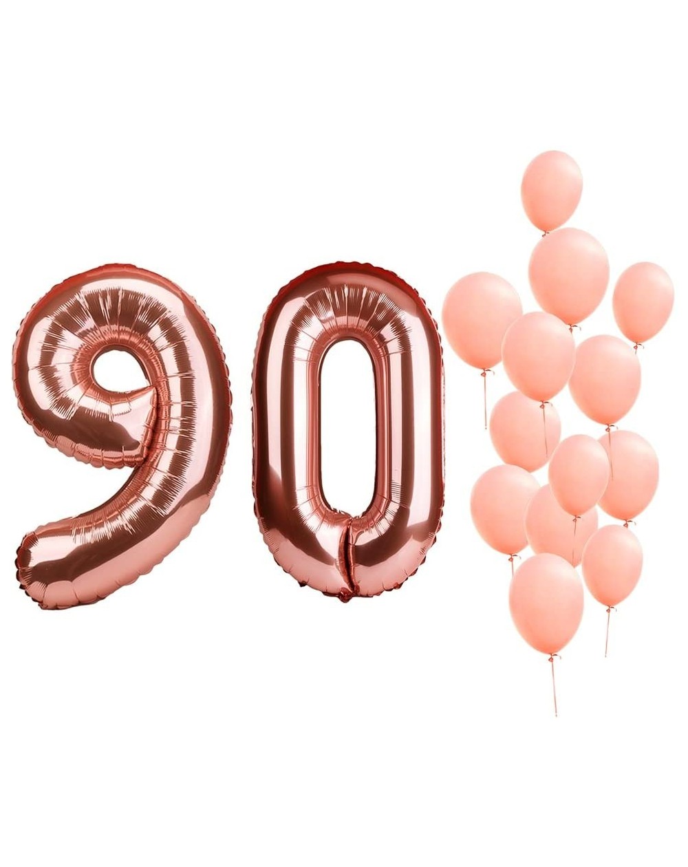 Balloons 40" Rose Gold Foil Mylar Number Balloons Birthday Party Wedding Decoration Helium Digit Balloons-Number 90 - Rose Go...