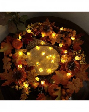 Outdoor String Lights Fall Harvest 3D Pumpkin String Light- 10 feet 30 LEDs Battery Operated with Remote Control for Thanksgi...