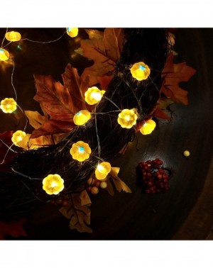 Outdoor String Lights Fall Harvest 3D Pumpkin String Light- 10 feet 30 LEDs Battery Operated with Remote Control for Thanksgi...