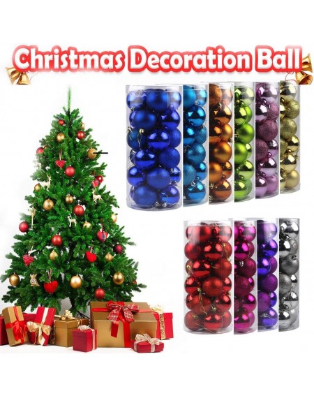 Ornaments 24Pcs Christmas Balls Ornaments Shatterproof Christmas Decorations Tree Balls for Xmas Christmas Tree 10 Style Shat...