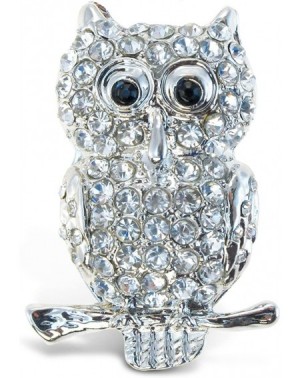Favors Owl Refrigerator Sparkling Magnets with Crystals- 5- Silver - CL12NSG19OP $8.94