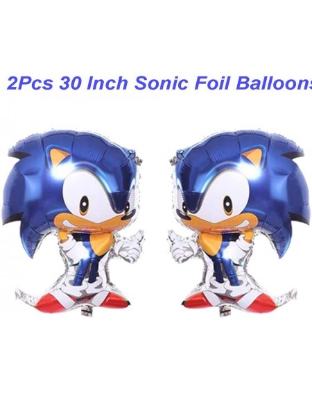 Party Packs 76 Pack Sonic Hedgehog Birthday Decorations Party Supplies- Included Sonic Birthday Party Banner Balloons Cupcake...