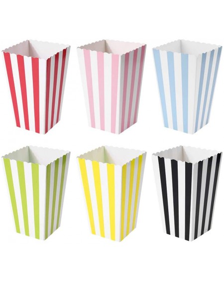 Favors 60 Pcs Colorful Mini Stripes Popcorn Boxes Candy Boxes - CF185YQM0I2 $28.20