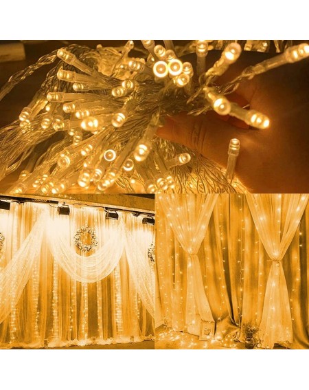 Indoor String Lights 600 LED Curtain Lights Fairy Starry String Lights Window Backdrop Christmas Wall Bedroom Wedding Birthda...