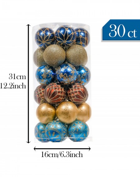 Ornaments 30ct 60mm Trendy Blue and Gold Shatterproof Christmas Ball Ornaments Decoration-Themed with Tree Skirt(Not Included...