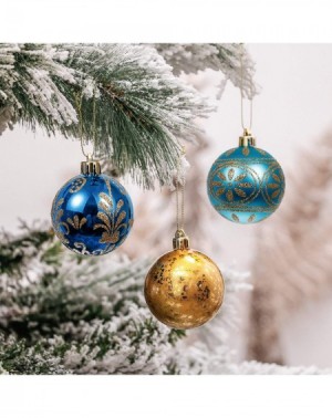 Ornaments 30ct 60mm Trendy Blue and Gold Shatterproof Christmas Ball Ornaments Decoration-Themed with Tree Skirt(Not Included...