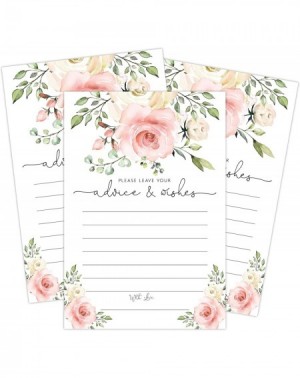Party Games & Activities Blush Floral Advice and Wishes Cards for the Bride and Groom- Perfect for Bridal Showers- Baby Showe...