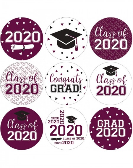 Favors Class of 2020 Graduation Party Favor Labels - 180 Stickers (Maroon) - Maroon - CY18M5Z2YIM $19.13