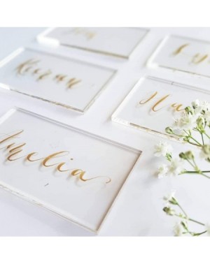 Place Cards & Place Card Holders 25 Pcs Clear Acrylic Wedding Place Cards- Blank Rectangle Acrylic Name Cards Handwritten Cal...