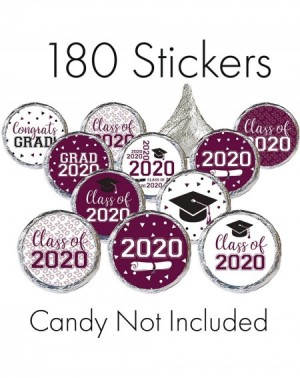 Favors Class of 2020 Graduation Party Favor Labels - 180 Stickers (Maroon) - Maroon - CY18M5Z2YIM $10.05