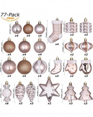 Ornaments 77-Pack Assorted Shatterproof Christmas Balls Christmas Ornaments Set Decorative Baubles Pendants with Reusable Han...