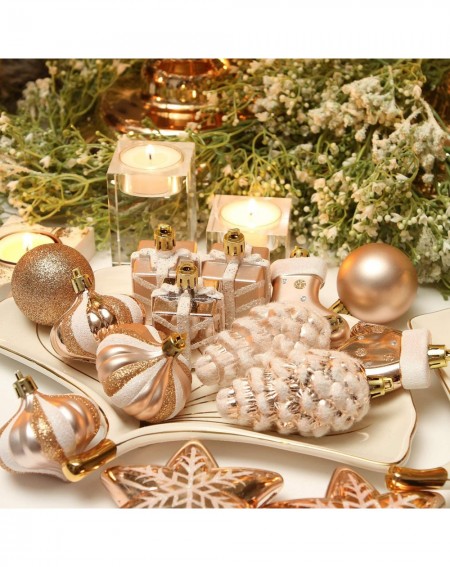 Ornaments 77-Pack Assorted Shatterproof Christmas Balls Christmas Ornaments Set Decorative Baubles Pendants with Reusable Han...