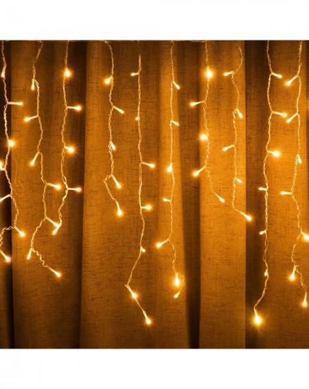 Outdoor String Lights LED Solar Icicle String Lights-20Ft 264 LEDs Waterproof Extendable Curtain Icicle Lights Fairy String L...