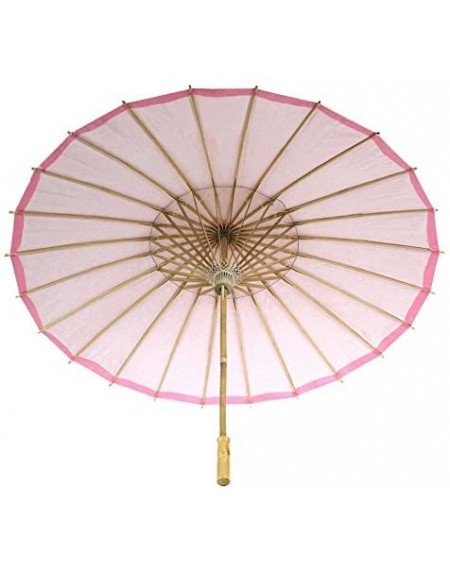 Favors 32-Inch Paper Parasol- 4-Pack Umbrella for Wedding- Bridesmaids- Party Favors- Summer Sun Shade (4- Pink) - Pink - CG1...