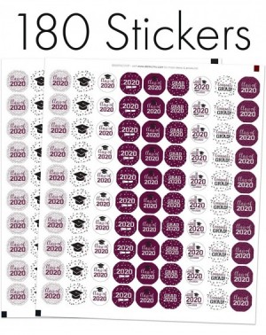 Favors Class of 2020 Graduation Party Favor Labels - 180 Stickers (Maroon) - Maroon - CY18M5Z2YIM $10.05